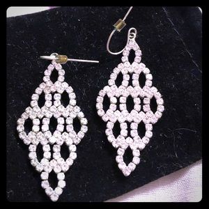 Clear stone and silver earrings